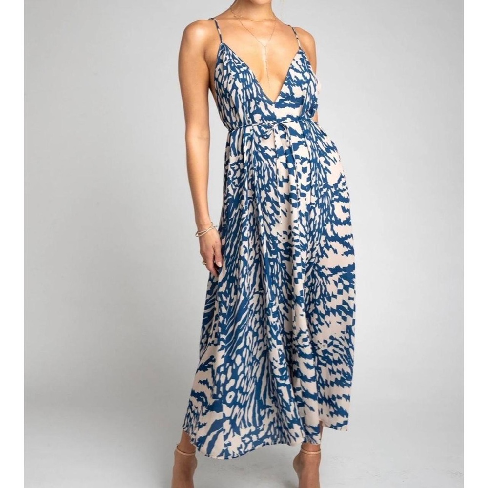 RESA Blue and White Maxi Dress